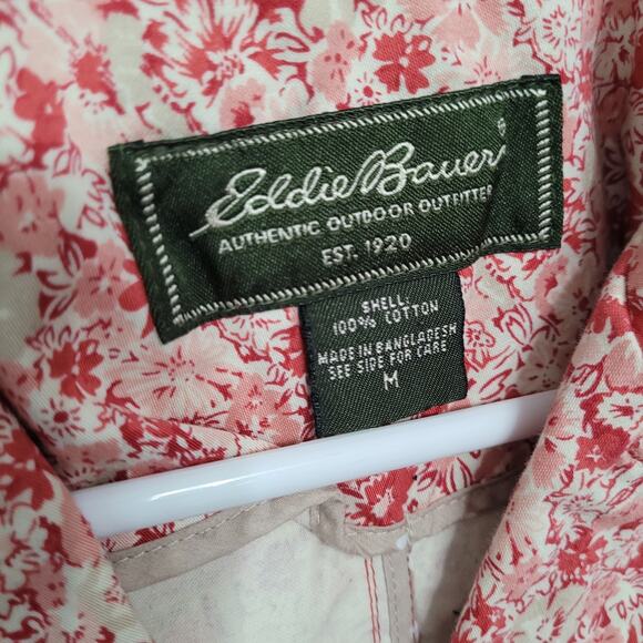 Eddie Bauer Women’s Medium Pink Floral Button Front Jacket Blazer - Picture 5 of 5
